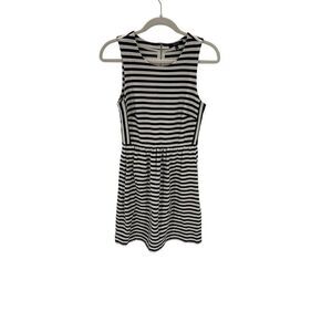 Madewell Womens Black White Striped Sleeveless Dress Size S Afternoon Fit Flare
